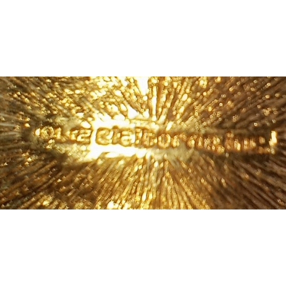 Liz Claiborne Vintage Clip on Earrings Square Blue Gold Signed - Picture 5 of 5